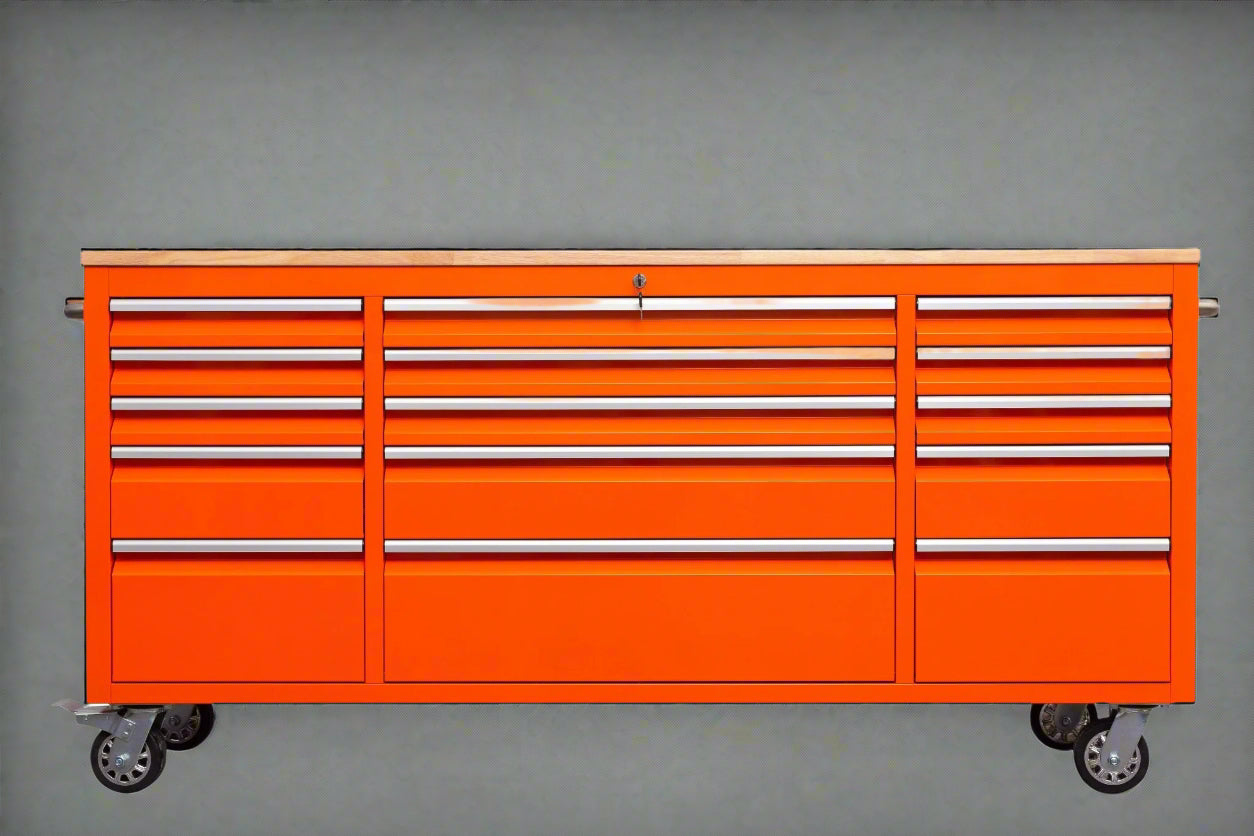 Red 6FT Rolling Tool Workbench with USB and Power Strip

Blue 15-Drawer Steel Workbench with Wheels

Gray Tool Cabinet with Power Outlets – 6FT

Purple Garage Tool Chest with USB Ports

Stainless Steel Heavy-Duty Tool Workbench