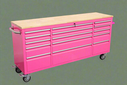 Red 6FT Rolling Tool Workbench with USB and Power Strip

Blue 15-Drawer Steel Workbench with Wheels

Gray Tool Cabinet with Power Outlets – 6FT

Purple Garage Tool Chest with USB Ports

Stainless Steel Heavy-Duty Tool Workbench