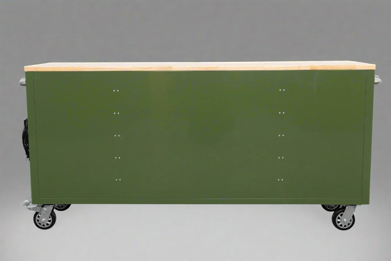 Red 6FT Rolling Tool Workbench with USB and Power Strip

Blue 15-Drawer Steel Workbench with Wheels

Gray Tool Cabinet with Power Outlets – 6FT

Purple Garage Tool Chest with USB Ports

Stainless Steel Heavy-Duty Tool Workbench