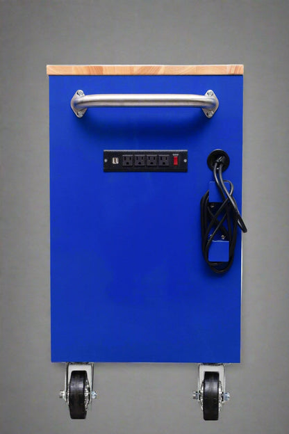 Red 6FT Rolling Tool Workbench with USB and Power Strip

Blue 15-Drawer Steel Workbench with Wheels

Gray Tool Cabinet with Power Outlets – 6FT

Purple Garage Tool Chest with USB Ports

Stainless Steel Heavy-Duty Tool Workbench