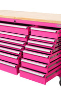 6 FT 17 DRAWER FATBOY TOOL BENCH WORKBENCH WITH POWER & USB - with Neon Pink | Sold by Uncle Wiener's Wholesale