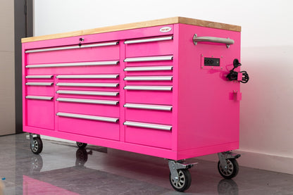 6 FT 17 DRAWER FATBOY TOOL BENCH WORKBENCH WITH POWER & USB - with Olive Green | Sold by Uncle Wiener's Wholesale