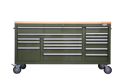 6 FT 17 DRAWER FATBOY TOOL BENCH WORKBENCH WITH POWER & USB - with Emerald Green (JD Green) | Sold by Uncle Wiener's Wholesale