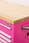 6 FT 17 DRAWER FATBOY TOOL BENCH WORKBENCH WITH POWER & USB - with Neon Pink | Sold by Uncle Wiener's Wholesale