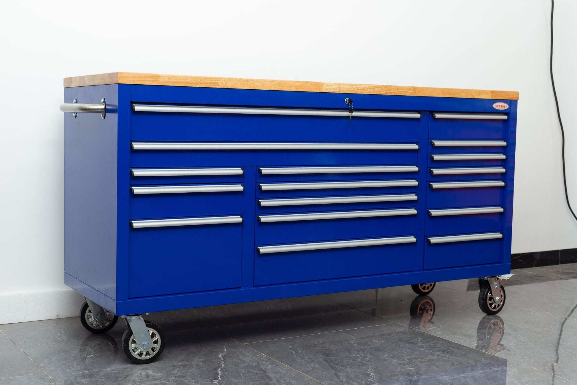 6 FT 17 DRAWER FATBOY TOOL BENCH WORKBENCH WITH POWER & USB - with Neon Pink | Sold by Uncle Wiener's Wholesale