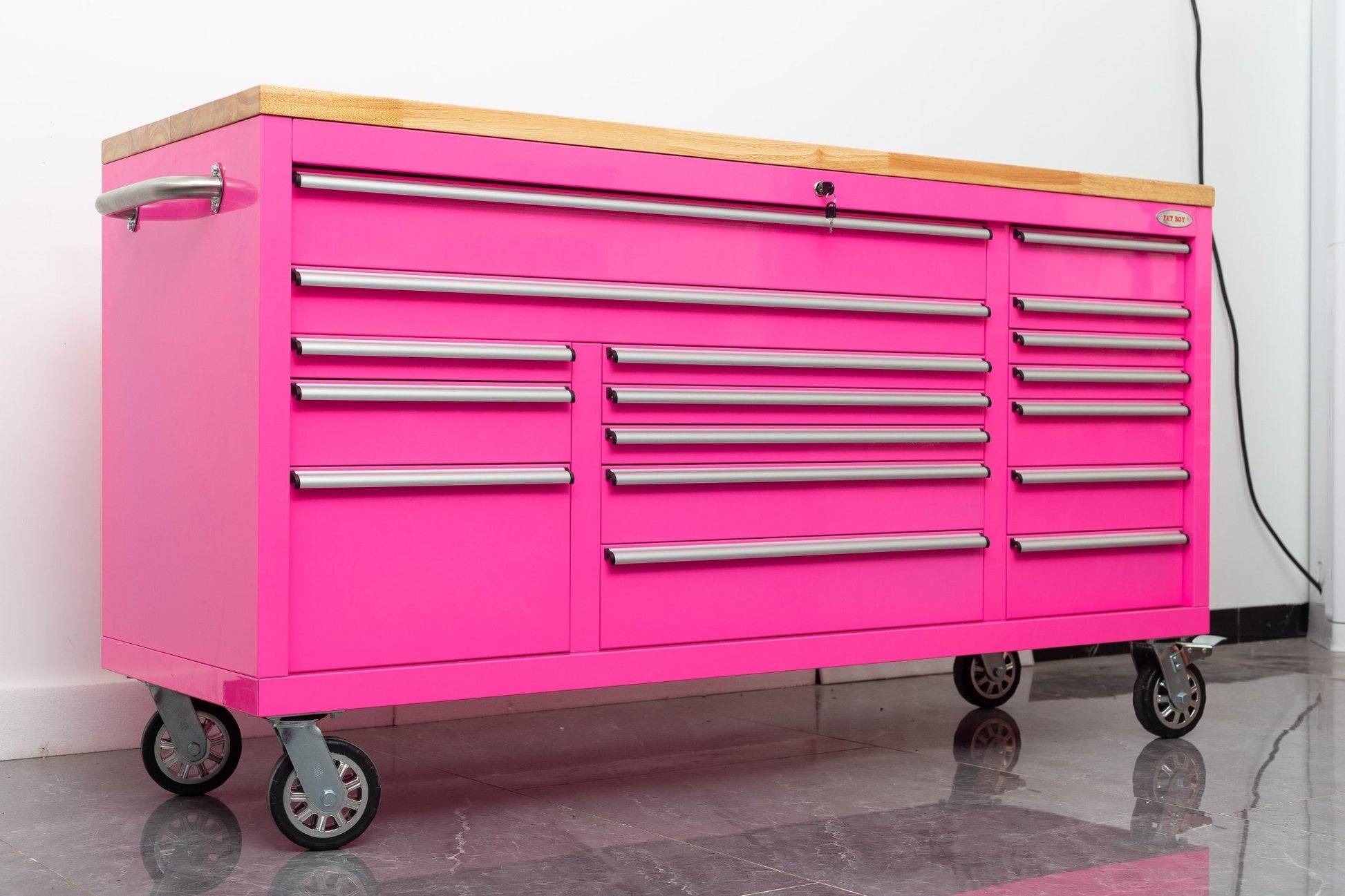 6 FT 17 DRAWER FATBOY TOOL BENCH WORKBENCH WITH POWER & USB - with Olive Green | Sold by Uncle Wiener's Wholesale