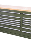 6 FT 17 DRAWER FATBOY TOOL BENCH WORKBENCH WITH POWER & USB - with Olive Green | Sold by Uncle Wiener's Wholesale