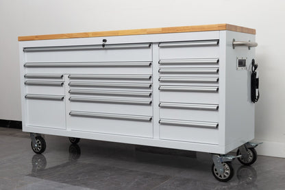 6 FT 17 DRAWER FATBOY TOOL BENCH WORKBENCH WITH POWER & USB - with Gray | Sold by Uncle Wiener's Wholesale