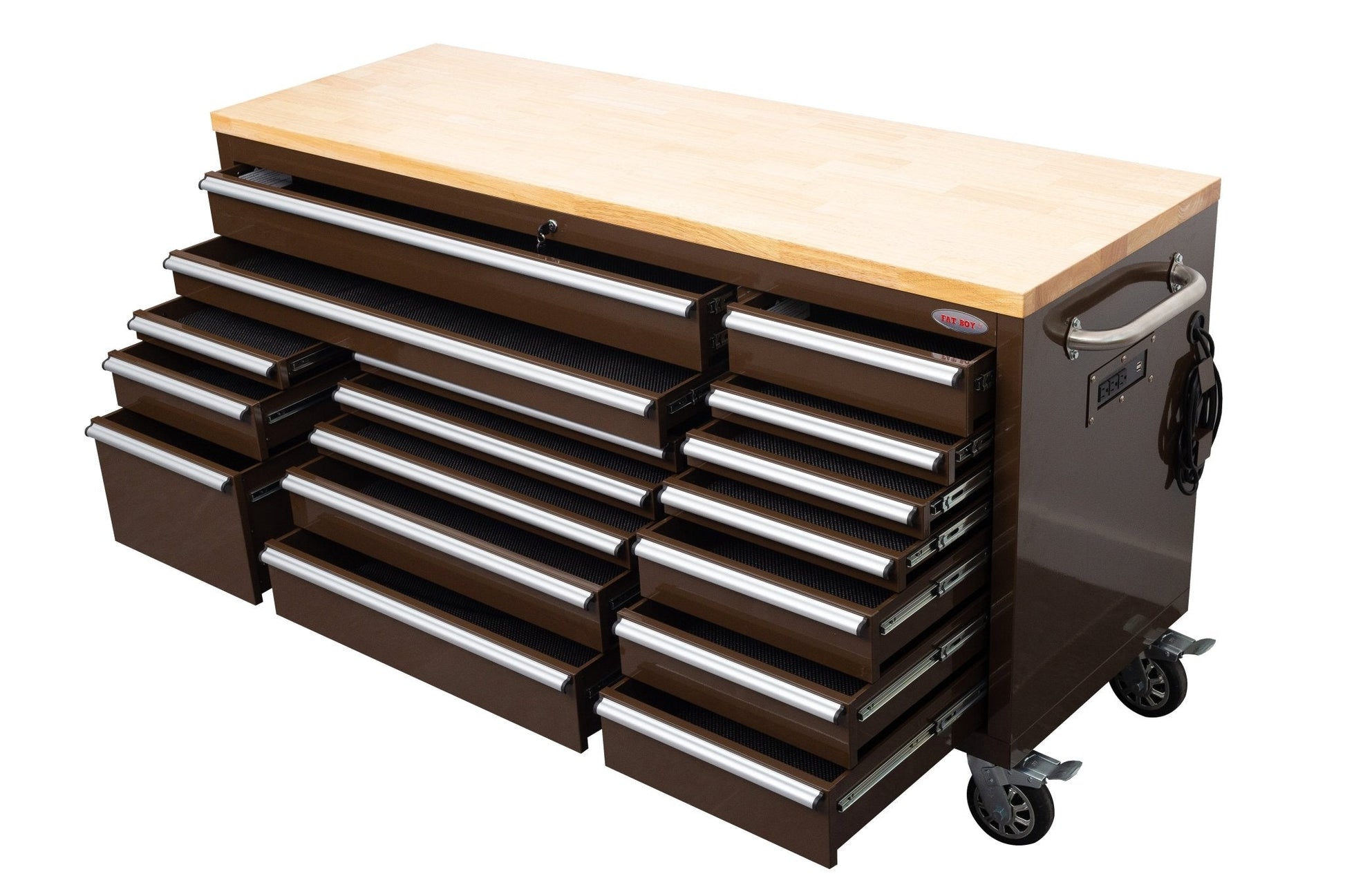 6 FT 17 DRAWER FATBOY TOOL BENCH WORKBENCH WITH POWER & USB - with Purple | Sold by Uncle Wiener's Wholesale