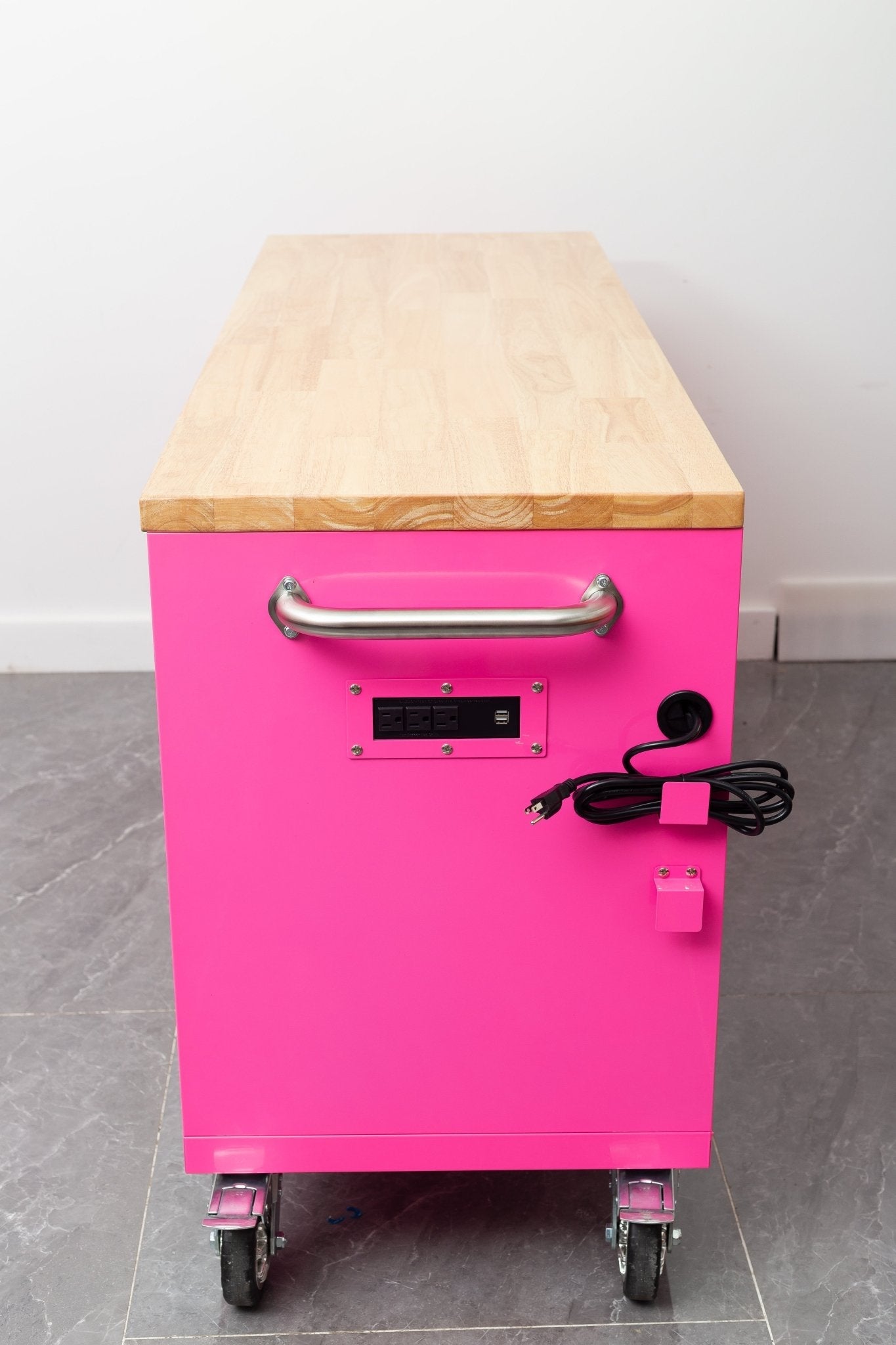 6 FT 17 DRAWER FATBOY TOOL BENCH WORKBENCH WITH POWER & USB - with Neon Pink | Sold by Uncle Wiener's Wholesale