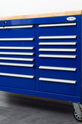 6 FT 17 DRAWER FATBOY TOOL BENCH WORKBENCH WITH POWER & USB - with Dark Blue (NH Blue) | Sold by Uncle Wiener's Wholesale