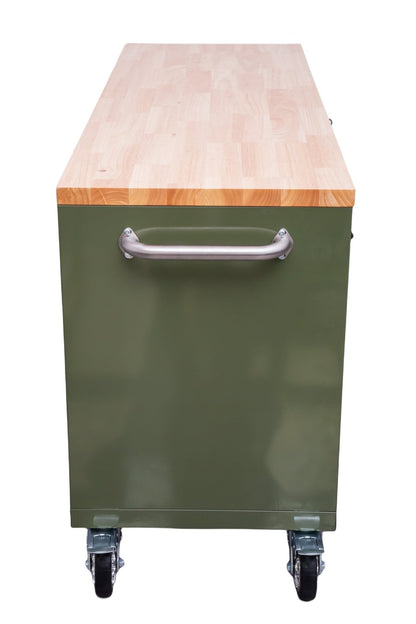 6 FT 17 DRAWER FATBOY TOOL BENCH WORKBENCH WITH POWER & USB - with Olive Green | Sold by Uncle Wiener's Wholesale
