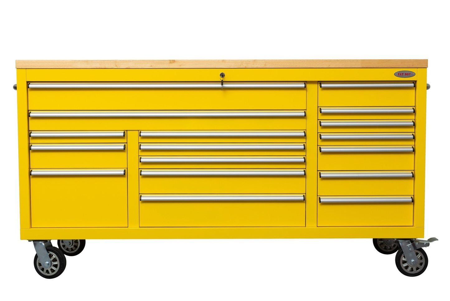 6 FT 17 DRAWER FATBOY TOOL BENCH WORKBENCH WITH POWER & USB - with Yellow | Sold by Uncle Wiener's Wholesale