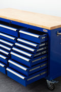 6 FT 17 DRAWER FATBOY TOOL BENCH WORKBENCH WITH POWER & USB - with Dark Blue (NH Blue) | Sold by Uncle Wiener's Wholesale