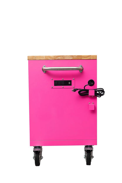 6 FT 17 DRAWER FATBOY TOOL BENCH WORKBENCH WITH POWER & USB - with Neon Pink | Sold by Uncle Wiener's Wholesale