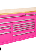6 FT 17 DRAWER FATBOY TOOL BENCH WORKBENCH WITH POWER & USB - with Neon Pink | Sold by Uncle Wiener's Wholesale