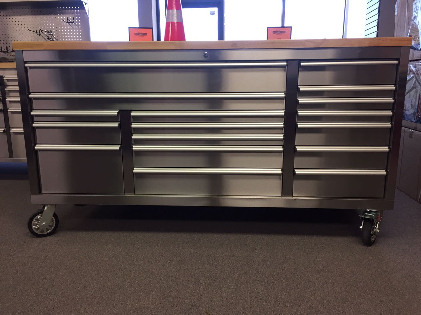 6 FT 17 DRAWER FATBOY TOOL BENCH WORKBENCH WITH POWER & USB - with Stainless Steel | Sold by Uncle Wiener's Wholesale