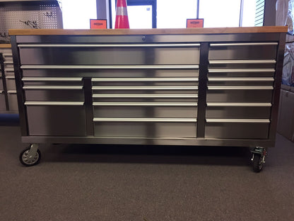 6 FT 17 DRAWER FATBOY TOOL BENCH WORKBENCH WITH POWER & USB - with Stainless Steel | Sold by Uncle Wiener's Wholesale