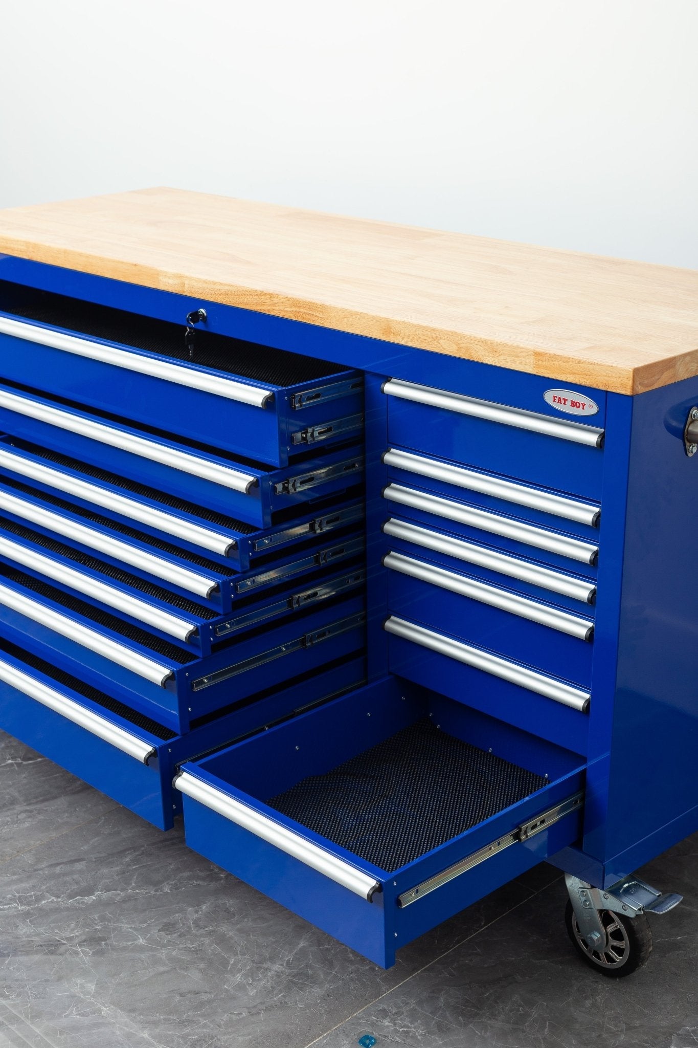 6 FT 17 DRAWER FATBOY TOOL BENCH WORKBENCH WITH POWER & USB - with Neon Pink | Sold by Uncle Wiener's Wholesale