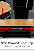 Close-up of Solid Hardwood Bench Top on 6 FT Tool Bench – 20.5” Depth
