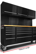Full Front View of 6 FT Tool Cabinet Workstation with Pegboard & Power Cord Access

