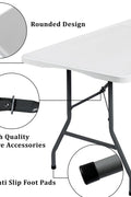 6 Ft Bi-Fold Folding Table – Side View
Folding Utility Table with Handle – Outdoor Use
Heavy-Duty Folding Table – Collapsed for Storage
Plastic Bi-Fold Table – Metal Frame Detail
Event and Office Folding Table – 6 Foot Size
