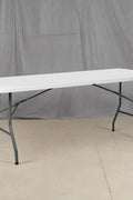 6 Ft Bi-Fold Folding Table – Side View
Folding Utility Table with Handle – Outdoor Use
Heavy-Duty Folding Table – Collapsed for Storage
Plastic Bi-Fold Table – Metal Frame Detail
Event and Office Folding Table – 6 Foot Size