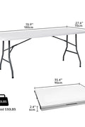6 Ft Bi-Fold Folding Table – Side View
Folding Utility Table with Handle – Outdoor Use
Heavy-Duty Folding Table – Collapsed for Storage
Plastic Bi-Fold Table – Metal Frame Detail
Event and Office Folding Table – 6 Foot Size