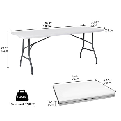 6 Ft Bi-Fold Folding Table – Side View
Folding Utility Table with Handle – Outdoor Use
Heavy-Duty Folding Table – Collapsed for Storage
Plastic Bi-Fold Table – Metal Frame Detail
Event and Office Folding Table – 6 Foot Size