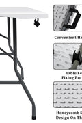 6 Ft Bi-Fold Folding Table – Side View
Folding Utility Table with Handle – Outdoor Use
Heavy-Duty Folding Table – Collapsed for Storage
Plastic Bi-Fold Table – Metal Frame Detail
Event and Office Folding Table – 6 Foot Size
