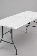 6 Ft Bi-Fold Folding Table – Side View
Folding Utility Table with Handle – Outdoor Use
Heavy-Duty Folding Table – Collapsed for Storage
Plastic Bi-Fold Table – Metal Frame Detail
Event and Office Folding Table – 6 Foot Size