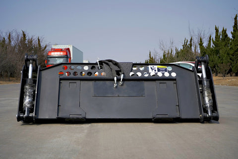 6ft skid steer combo bucket blade front view

skid steer attachment for scooping and loading

4-in-1 blade showing grading function

skid steer heavy-duty grapple bucket side view

multi-angle skid steer combo blade