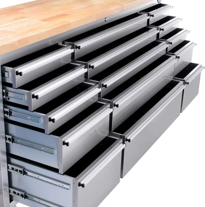 6 FT STAINLESS STEEL 15 DRAWER TOOL BENCH HTC7215W - with | Sold by Uncle Wiener's Wholesale