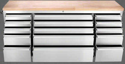 6 FT STAINLESS STEEL 15 DRAWER TOOL BENCH HTC7215W - with | Sold by Uncle Wiener's Wholesale