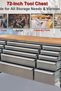 6 FT STAINLESS STEEL 15 DRAWER TOOL BENCH HTC7215W - with | Sold by Uncle Wiener's Wholesale