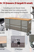 6 FT STAINLESS STEEL 15 DRAWER TOOL BENCH HTC7215W - with | Sold by Uncle Wiener's Wholesale