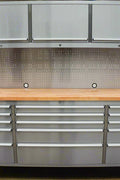 6 FT Stainless Steel Tool Bench – Front View
HTC7218W Workstation with Upper Cabinets
18-Drawer Industrial Tool Storage Bench
Stainless Tool Bench with Hardwood Top
Mobile Stainless Workbench with Lockable Casters