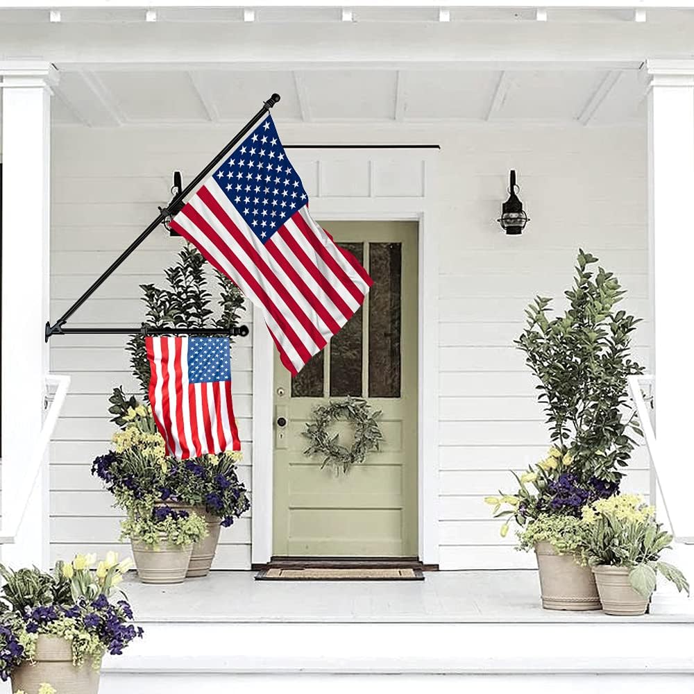 “6 FT stainless steel flag pole with wall mount bracket”

“Complete outdoor flag mounting kit with clips and carabiners”

“Durable flagpole kit with adjustable bracket and hardware”