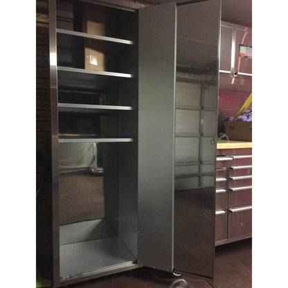 6 FT stainless steel lockable storage cabinet with shelves

Industrial garage cabinet with anti-fingerprint finish

Interior view of adjustable shelf stainless steel cabinet

Workshop steel cabinet with secure locking doors

Commercial metal storage cabinet for tools and supplies