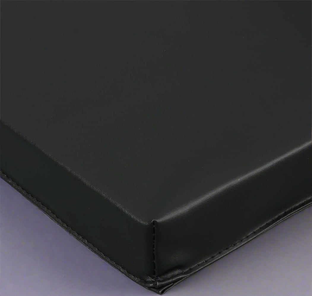 Foldable 6x2 Ft Black Yoga Gym Mat

Tri-Fold Compact Exercise Mat Side View

Closed Tri-Fold Fitness Mat for Storage

Yoga Mat Folded in Black EPE Foam

Portable Mat with Carry Handles