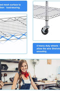 New 6 - Layer Adjustable Chrome Wire Shelving Rack – Heavy Duty Metal Storage Organizer WS776 - with | Sold by Uncle Wiener's Wholesale