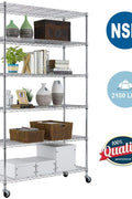 New 6 - Layer Adjustable Chrome Wire Shelving Rack – Heavy Duty Metal Storage Organizer WS776 - with | Sold by Uncle Wiener's Wholesale