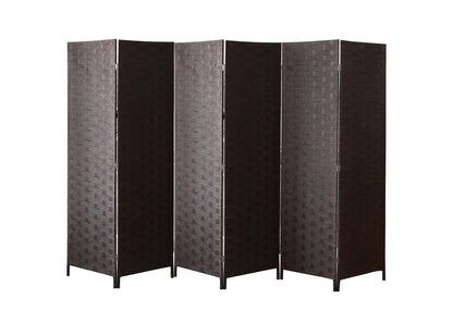 New 6 - Panel Double - Sided Room Divider with Arched Top – Privacy Screen in Brown or Black – SKU 4BK6P / 4BK6PB - with Brown | Sold by Uncle Wiener's Wholesale
