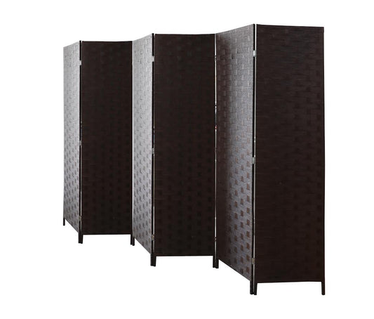 New 6 - Panel Double - Sided Room Divider with Arched Top – Privacy Screen in Brown or Black – SKU 4BK6P / 4BK6PB - with Brown | Sold by Uncle Wiener's Wholesale