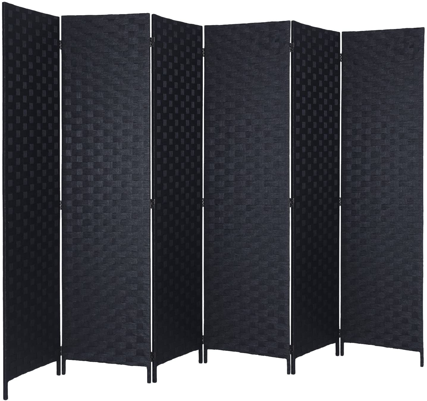 New 6 - Panel Double - Sided Room Divider with Arched Top – Privacy Screen in Brown or Black – SKU 4BK6P / 4BK6PB - with Brown | Sold by Uncle Wiener's Wholesale