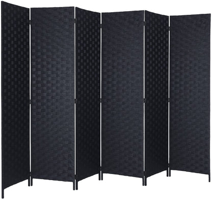 New 6 - Panel Double - Sided Room Divider with Arched Top – Privacy Screen in Brown or Black – SKU 4BK6P / 4BK6PB - with Brown | Sold by Uncle Wiener's Wholesale