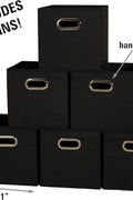 6-Pack Foldable Fabric Storage Bins – Black 11x11 Cube Organizers with Handles for Closet, Shelf, and Home Storage