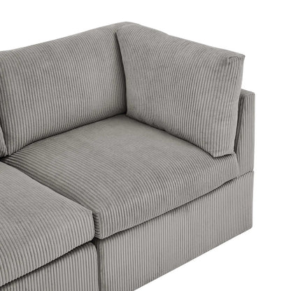 6-Piece Corduroy Sectional Sofa in Dark Gray – Front View

Modular Living Room Sofa Set with Plush Ribbed Upholstery

Light Gray Corduroy Sectional Sofa – Modern Design

Configurable Corduroy Sectional Couch – 6 Pieces

Contemporary Plush Sofa with Deep Seating for Living Room