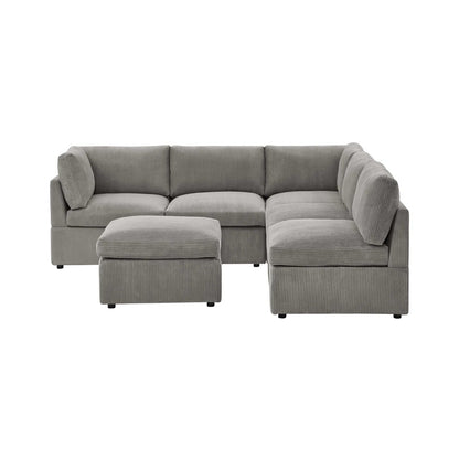 6-Piece Corduroy Sectional Sofa in Dark Gray – Front View

Modular Living Room Sofa Set with Plush Ribbed Upholstery

Light Gray Corduroy Sectional Sofa – Modern Design

Configurable Corduroy Sectional Couch – 6 Pieces

Contemporary Plush Sofa with Deep Seating for Living Room