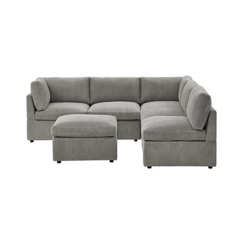6-Piece Corduroy Sectional Sofa in Dark Gray – Front View

Modular Living Room Sofa Set with Plush Ribbed Upholstery

Light Gray Corduroy Sectional Sofa – Modern Design

Configurable Corduroy Sectional Couch – 6 Pieces

Contemporary Plush Sofa with Deep Seating for Living Room